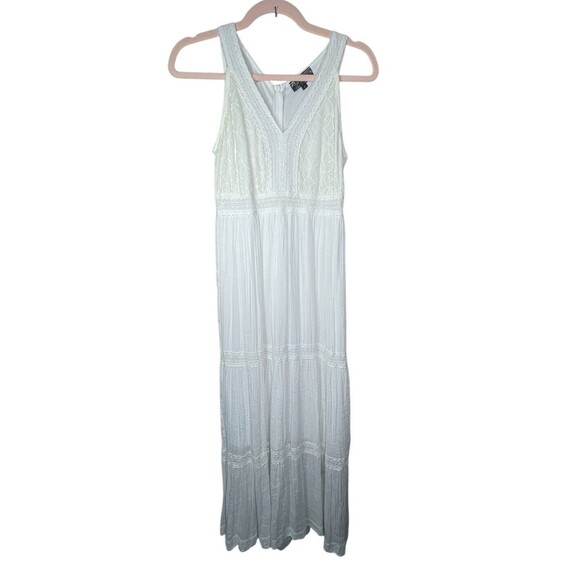 J Gee Dress Womens Sz Small White Lace Sleeveless Maxi Cottagecore Bridal Boho - Picture 1 of 13